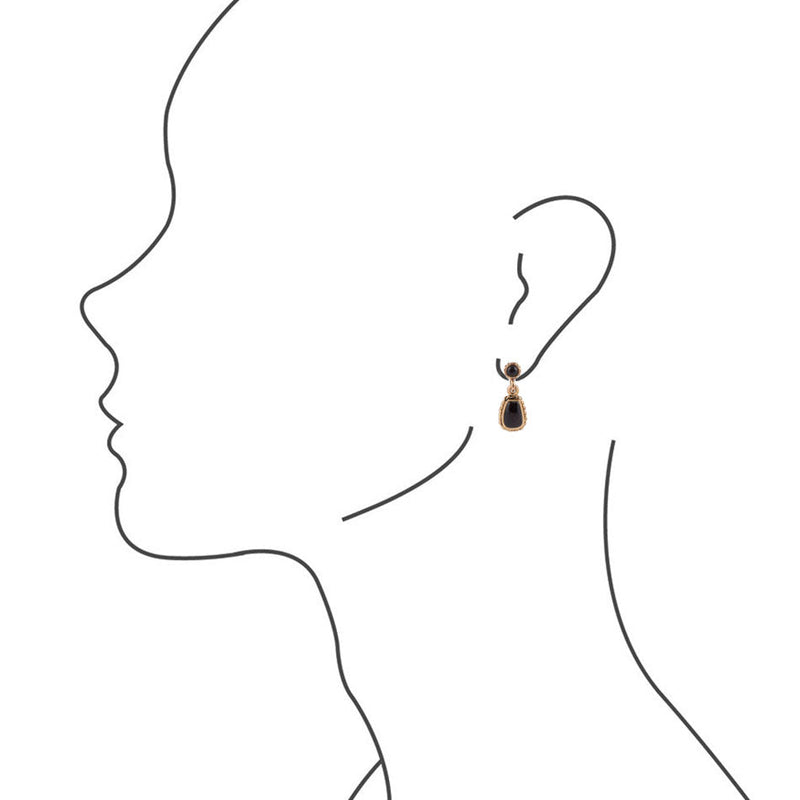 Hinged Onyx Bonze Earrings - Barse Jewelry