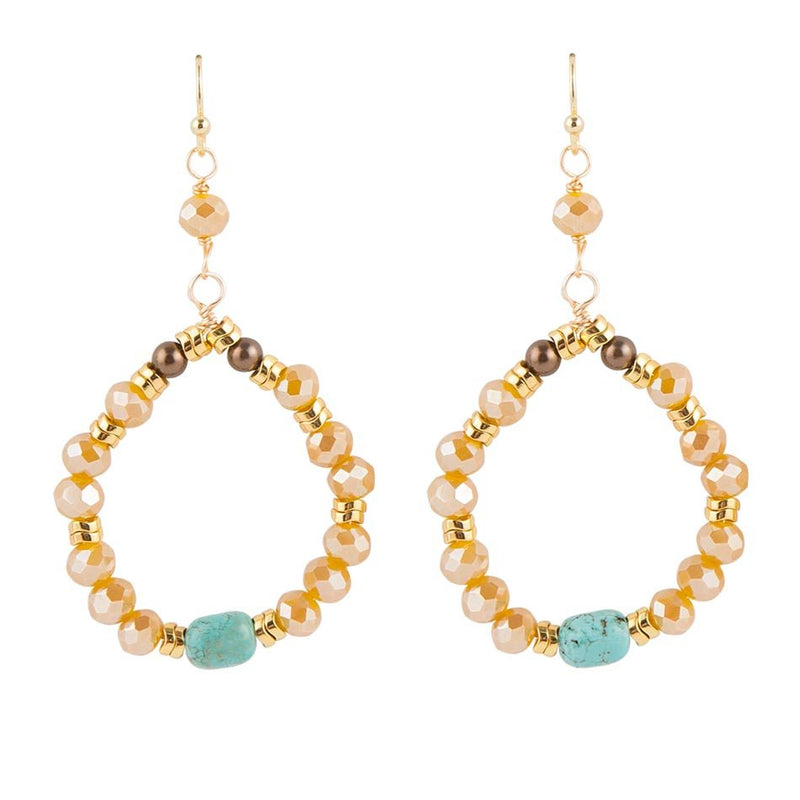 Honey Crystal Loop Earring - Barse Jewelry