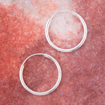 Hoop Sterling Silver Earrings - 25mm - Barse Jewelry