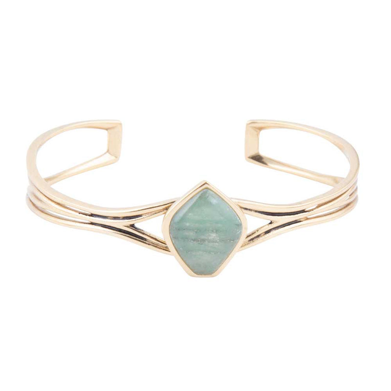Hush Aventurine and Bronze Cuff Bracelet - Barse Jewelry