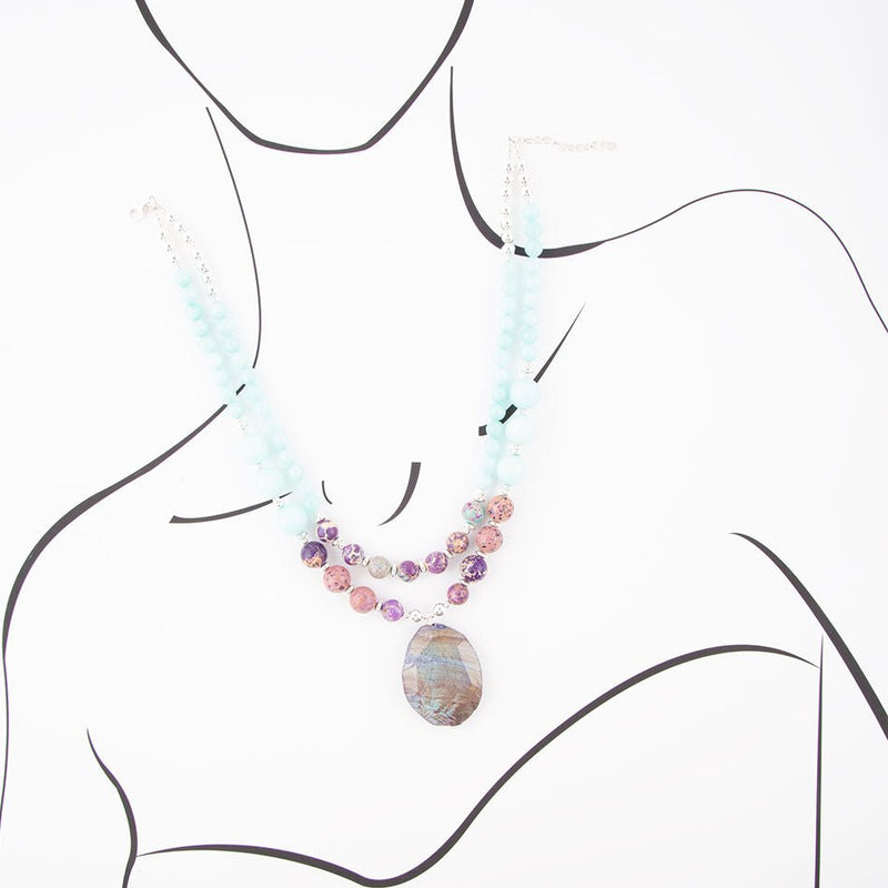Hyacinth Jasper Statement Necklace - Barse Jewelry