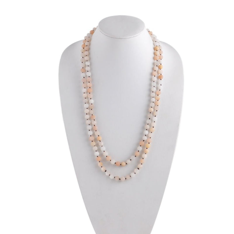 Immeasurable Bead Necklace-Matte Pink Aventurine - Barse Jewelry