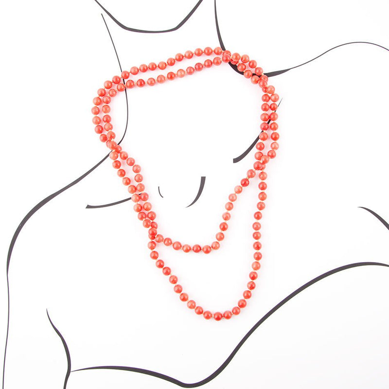 Immeasurable Bead Necklace - Melon Jade 48" - Barse Jewelry