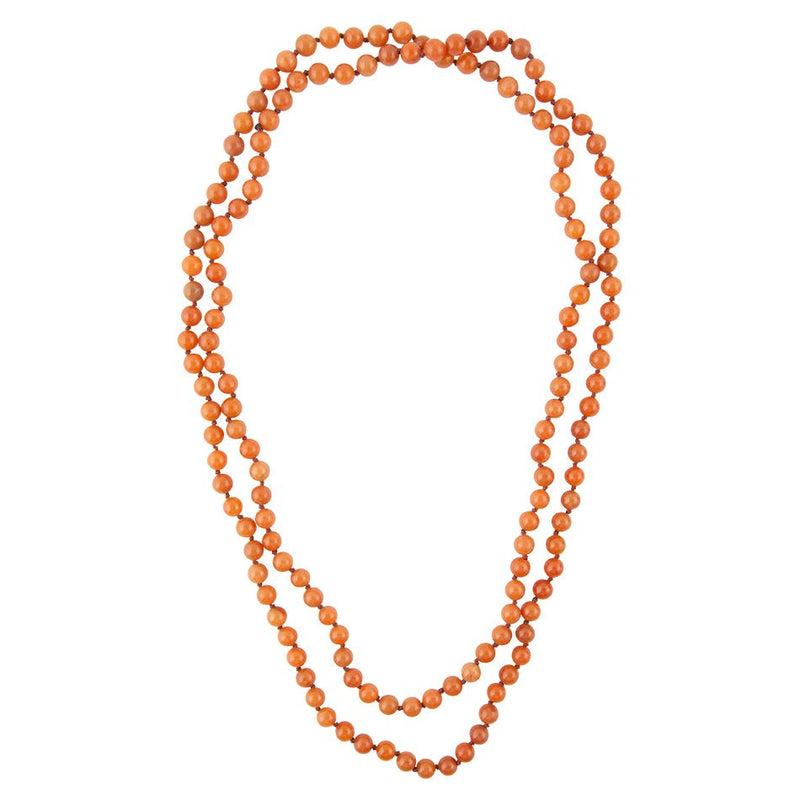 Immeasurable Bead Necklace - Orange Jade - Barse Jewelry