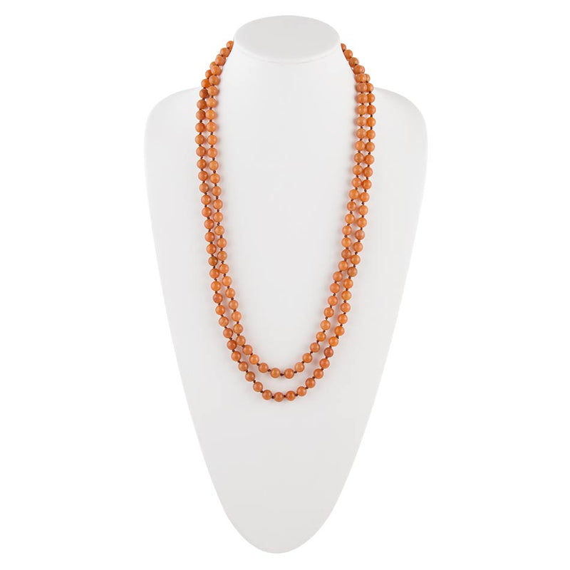 Immeasurable Bead Necklace - Orange Jade - Barse Jewelry