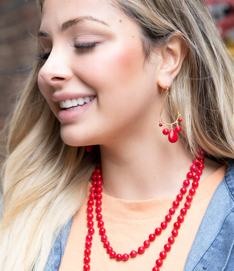 Immeasurable Red Magnesite Wrap Necklace - Barse Jewelry