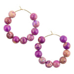 Impression Jasper Stone Slide Hoop Earrings - Barse Jewelry