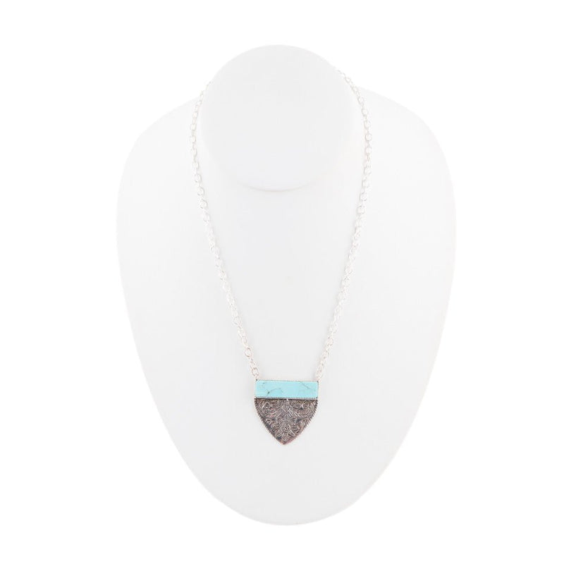 In Bloom Genuine Turquoise and Sterling Silver Necklace - Barse Jewelry