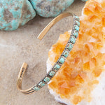 In Line Turquoise and Bronze Cuff Bracelet - Barse Jewelry