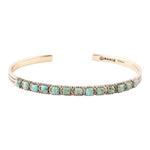 In Line Turquoise and Bronze Cuff Bracelet - Barse Jewelry