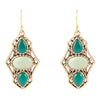 In The Bloom Green Onyx and Variscite Bronze Earrings - Barse Jewelry