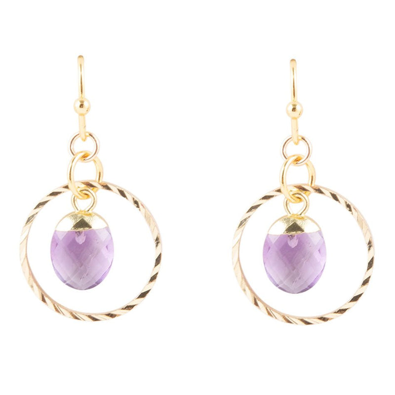 In The Loop Amethyst Earrings - Barse Jewelry