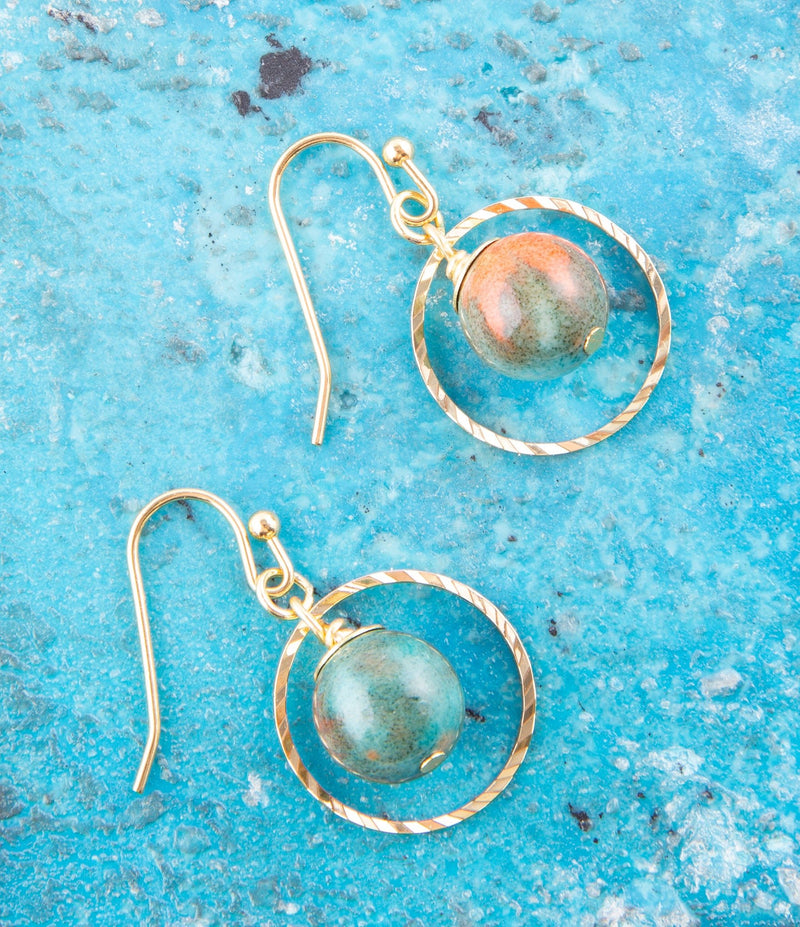 In The Loop Ocean Jade Earrings - Barse Jewelry
