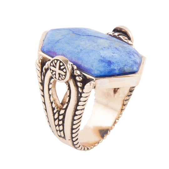 Ingrained Blue Lapis Statement Ring