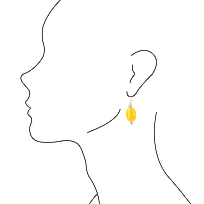 Iris Yellow Jade Drop Earrings - Barse Jewelry