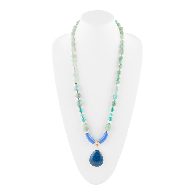 Isla Blue Jasper Pendant Necklace - Barse Jewelry