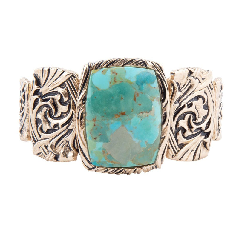 Jacquard Turquoise Solid Cuff Bracelet - Barse Jewelry