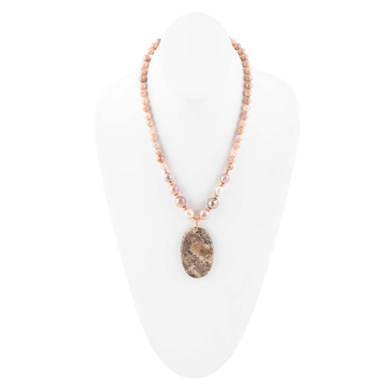 Jasper Slab in Pink Necklace - Barse Jewelry