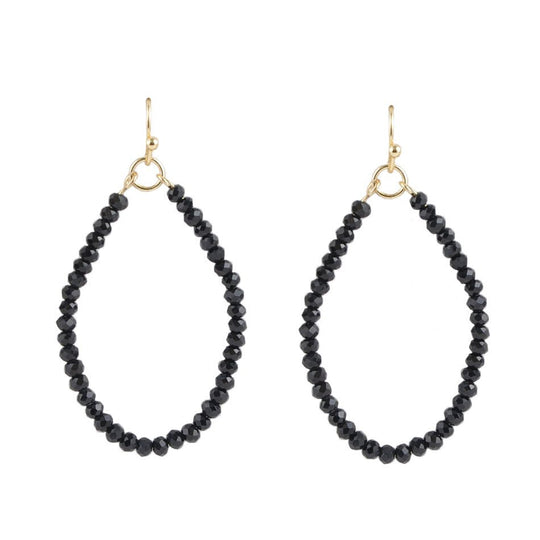 Joyful Black Hematite Hoop Earring