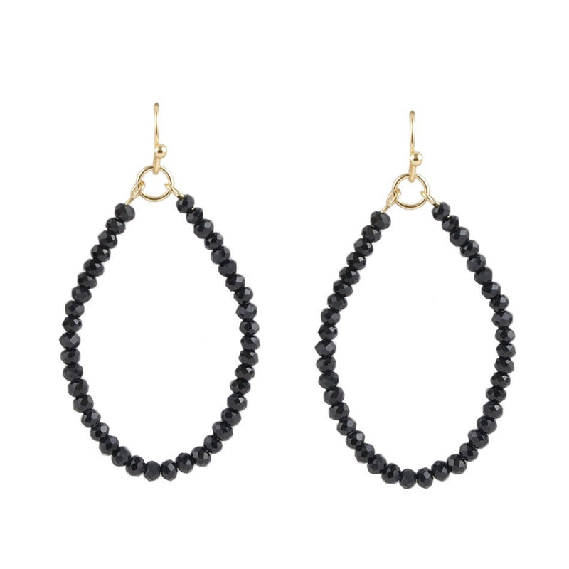 Joyful Black Hematite Hoop Earring - Barse Jewelry