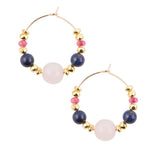 Julia Sodalite and Kunzite Hoop Earrings - Barse Jewelry