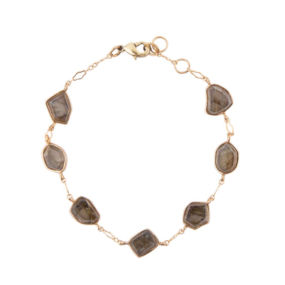 Labradorite and Bronze Line Bracelet - Barse Jewelry