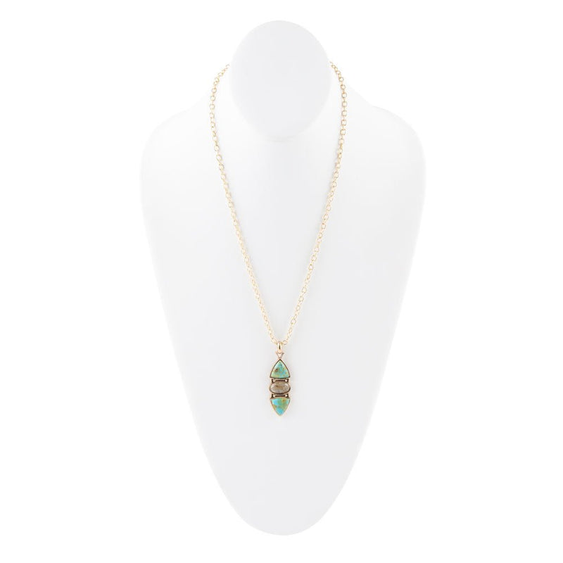 Labradorite and Turquoise Pendant Necklace - Barse Jewelry