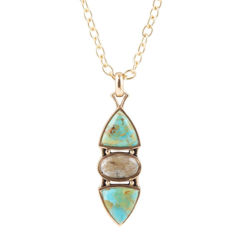 Labradorite and Turquoise Pendant Necklace - Barse Jewelry