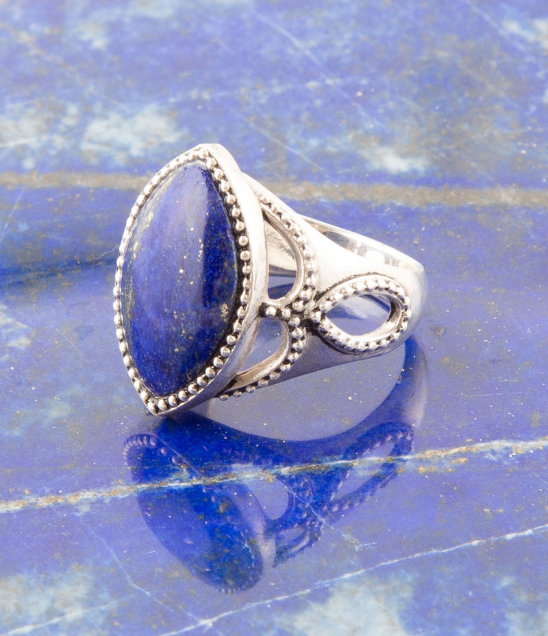 Lapis Marquis Ring - Barse Jewelry