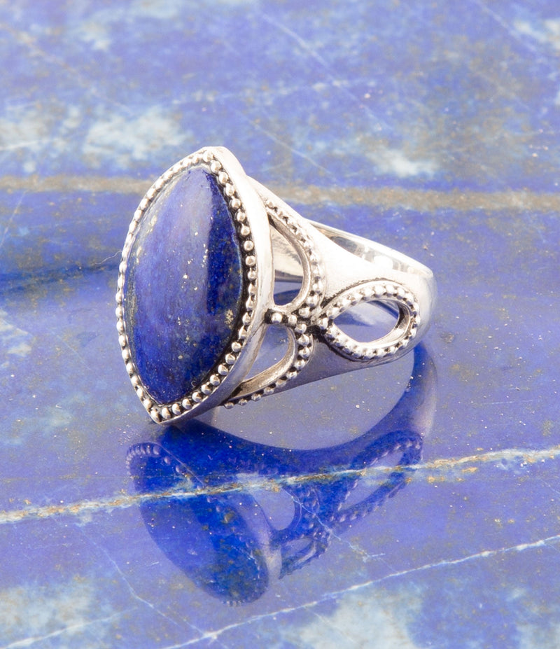 Lapis Marquis Ring - Barse Jewelry
