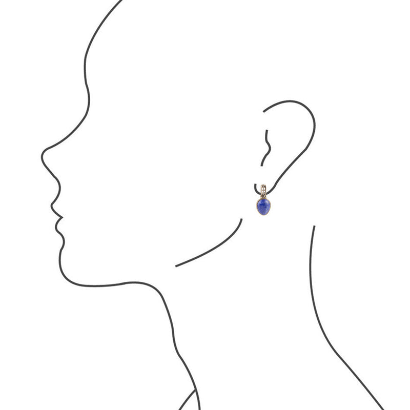 Lapis Post Earring - Bronze - Barse Jewelry