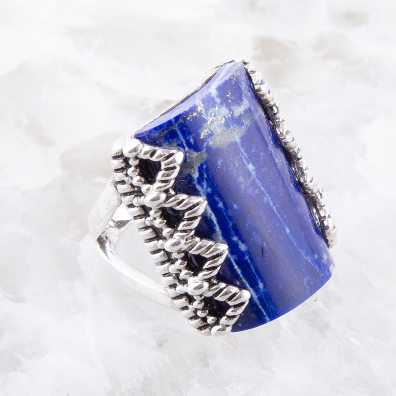 Lapis Slice and Sterling Ring - Barse Jewelry