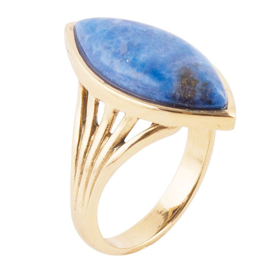 Blue Lapis Golden Spark Ring