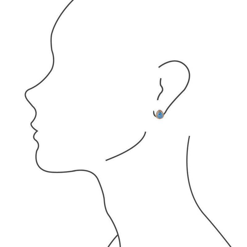 Lapis Teardrop Post Earring - Barse Jewelry