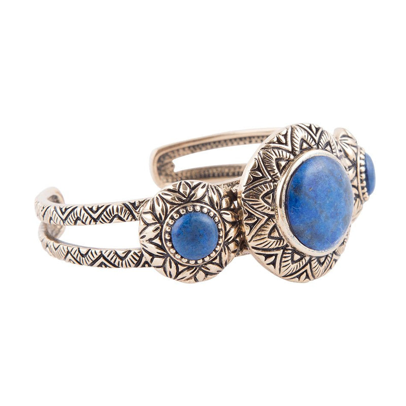 Lapis Trifecta Cruff Bracelet - Barse Jewelry