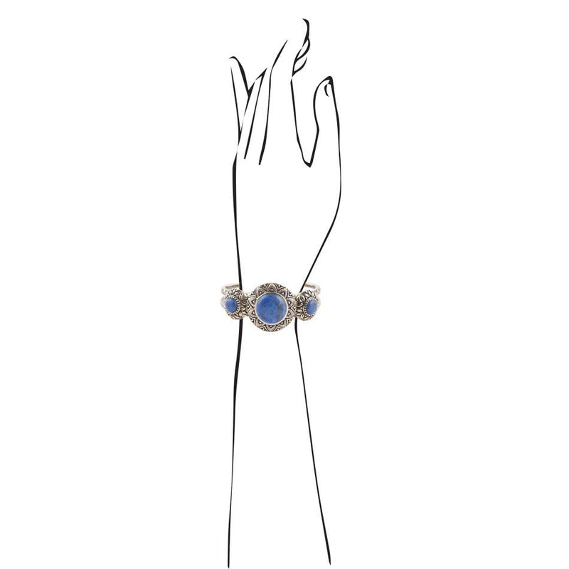 Lapis Trifecta Cruff Bracelet - Barse Jewelry