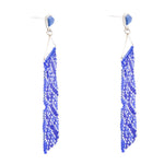 Lapis Woven Seed Bead Earrings - Barse Jewelry