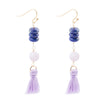 Lavender and Lapis Tassel Earrings - Barse Jewelry