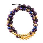 Le Rouge Purple Tiger's Eye Bracelet Set - Barse Jewelry