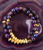 Le Rouge Purple Tiger's Eye Bracelet Set - Barse Jewelry