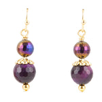 Le Rouge Purple Tiger's Eye Drop Earrings - Barse Jewelry