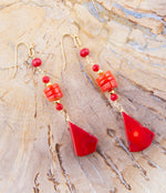 Le Rouge Red Coral Drop Earrings - Barse Jewelry