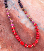 Le Rouge Red Magnesite Multi-Stone Long Necklace - Barse Jewelry