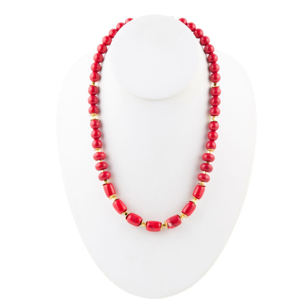 Le Rouge Red Magnesite Necklace - Barse Jewelry