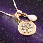 Libra - Zodiac Moonstone Charm Necklace - Barse Jewelry