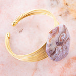 Lilac Agate Satement Cuff Bracelet - Barse Jewelry