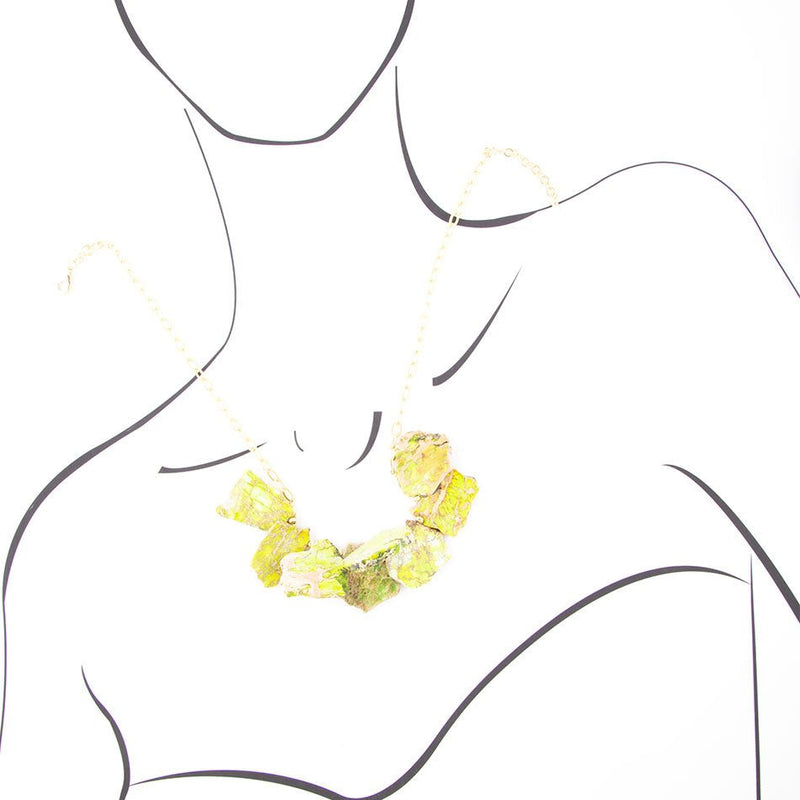 Lime Jasper Slab Necklace - Barse Jewelry