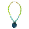 Lime Spritz Blue Fossil Coral Slab Necklace - Barse Jewelry