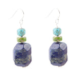 Lime Spritz Lapis and Turquoise Slab Earrings - Barse Jewelry