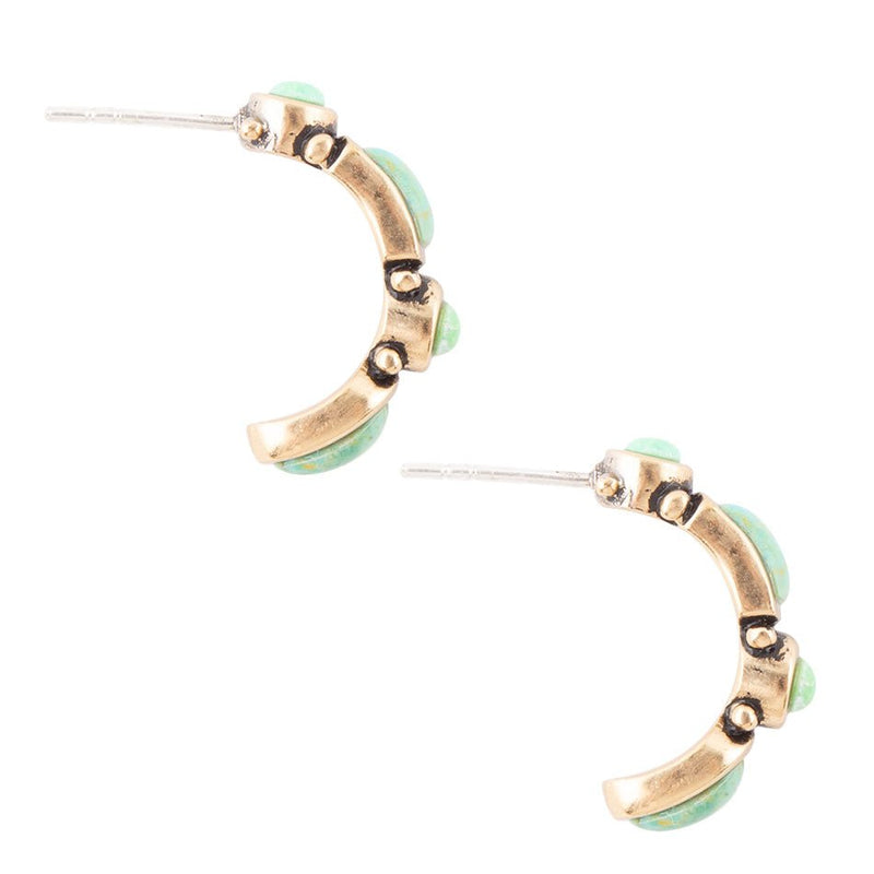 Lime Spritz Turquoise Hoop Earrings - Barse Jewelry